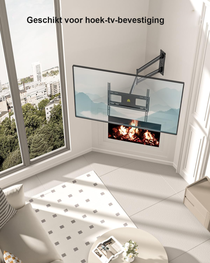 Draaibare TV muurbeugel 23-60 inch met uittrekbare arm en VESA 400x400 mm bevestiging tot 40 kg
