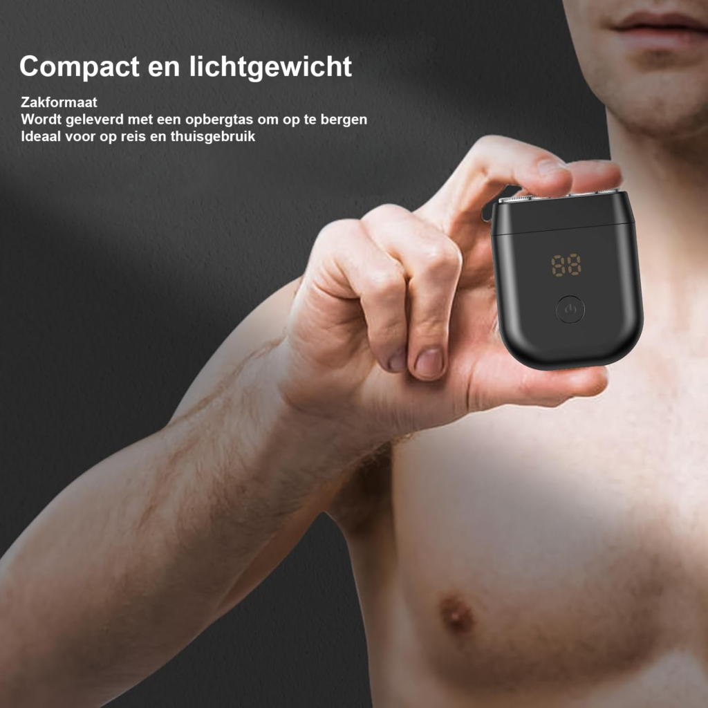 Elektrisch scheerapparaat heren met LCD display en draadloze baardtrimmer