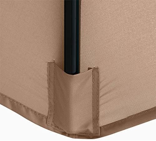 Waterdichte parasolhoes 3M khaki voor tuinparasol met UV-bescherming en 6 ribben