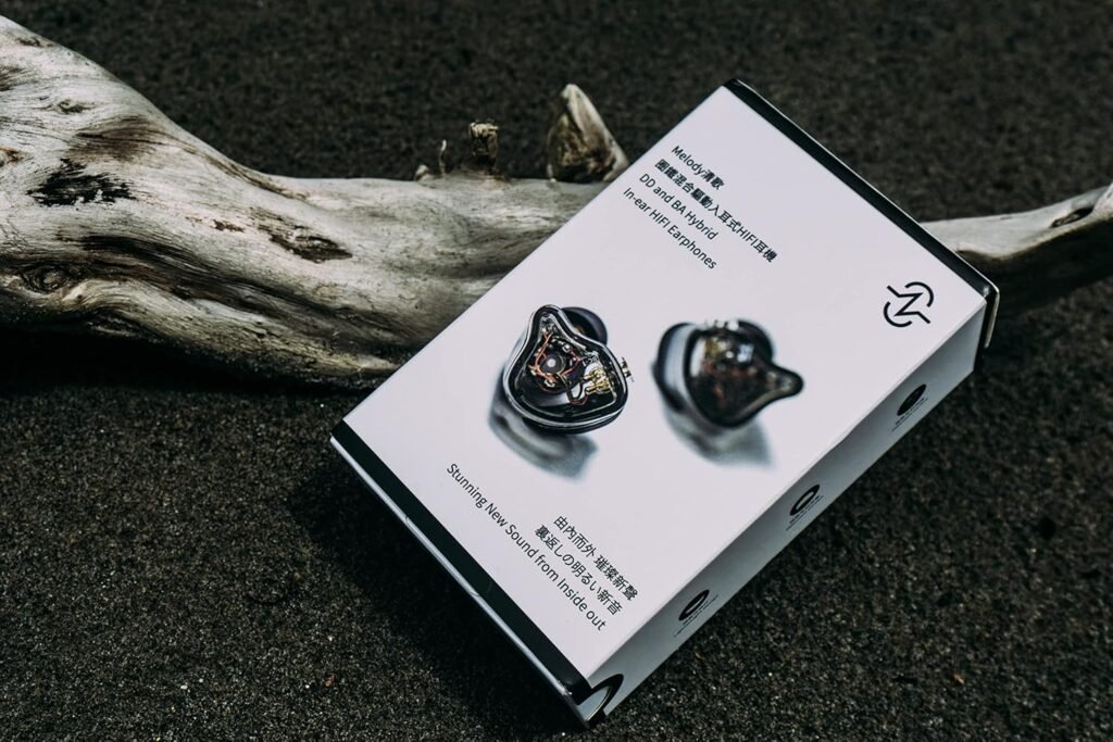 Zwarte in-ear oordopjes met 10mm dual magnetic circuit, HiFi geluid, diepe bas en verwisselbare 2-pin kabel zonder microfoon