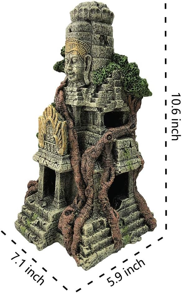 Grote Boeddha beeld aquarium decoratie met tempel ornament voor vistank en aquarium inrichting