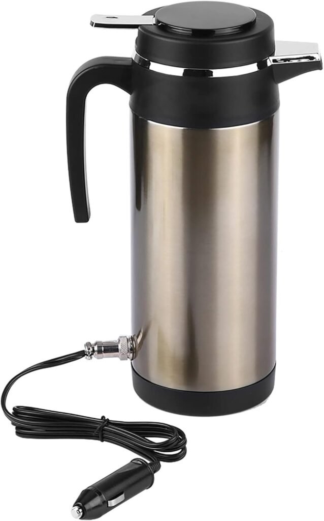1200ml elektrische waterkoker 12V 24V roestvrij staal draagbare reis waterkoker voor auto camper vrachtwagen verwarmingsfles reisgebruik
