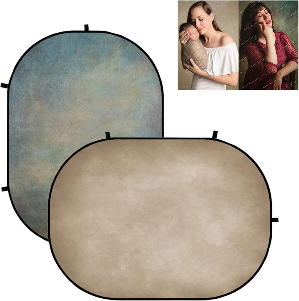 Vouwbare fotografie achtergrond 1,5 x 2 m dubbelzijdig microfiber grijs groen met flexibel frame