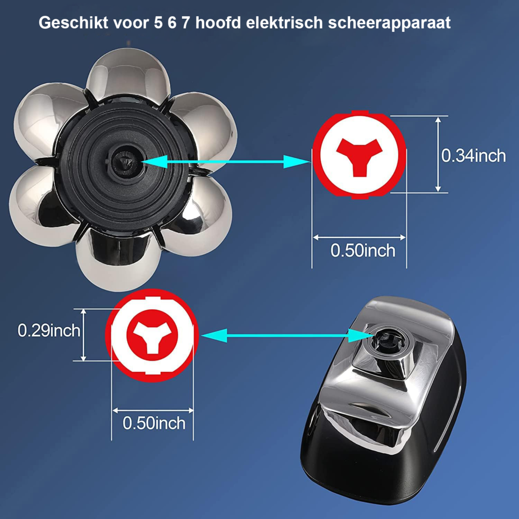 7D vervangende scheerkop met dubbelring scheermessen voor elektrische scheerapparaten met 5, 6 en 7 scheerkoppen