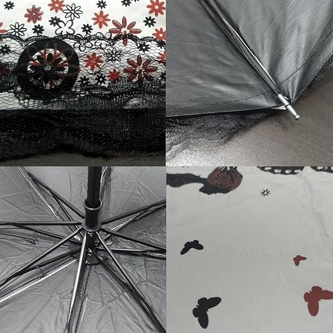 UV paraplu voor dames met opvouwbaar design, 210T waterdicht materiaal en zon- en regenbescherming