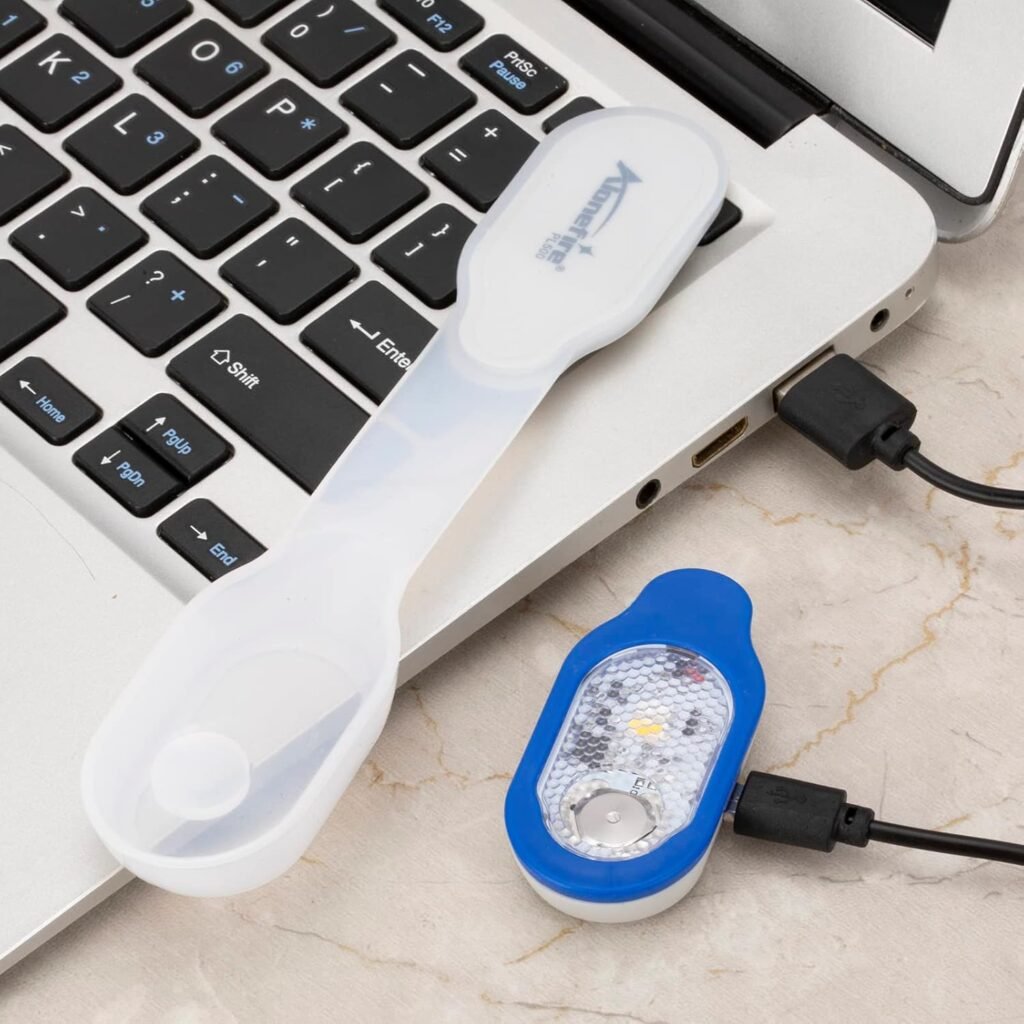 USB oplaadbaar clip-on nachtlampje met magnetische witte en blauwe LED verlichting