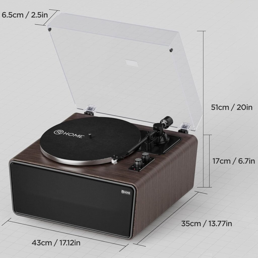 Platenspeler met Bluetooth en ingebouwde speakers hifi vinyl record player MM cartridge retro turntable