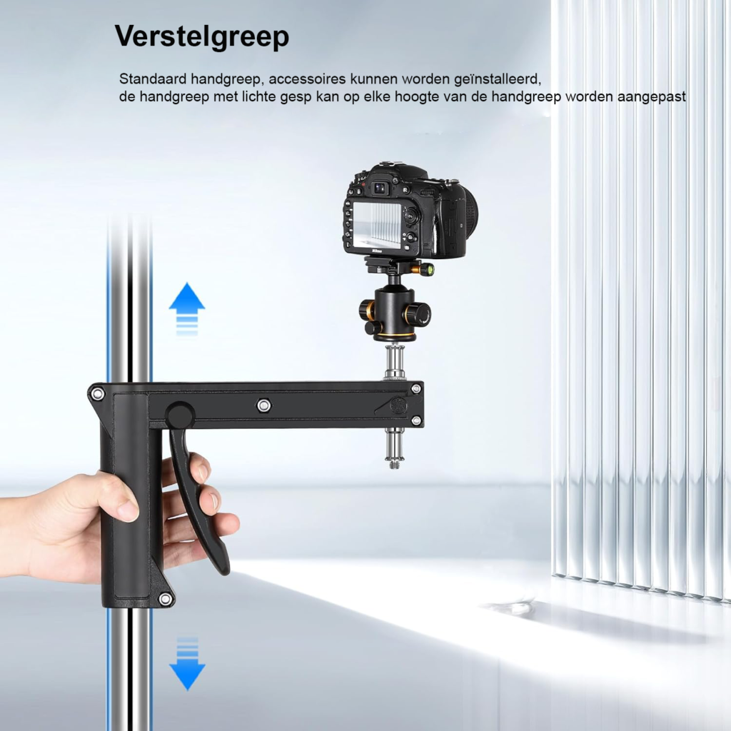 Metalen C-stand studio statief 240 cm met wielen en schuifbare handgrepen voor studioverlichting, softbox en reflector