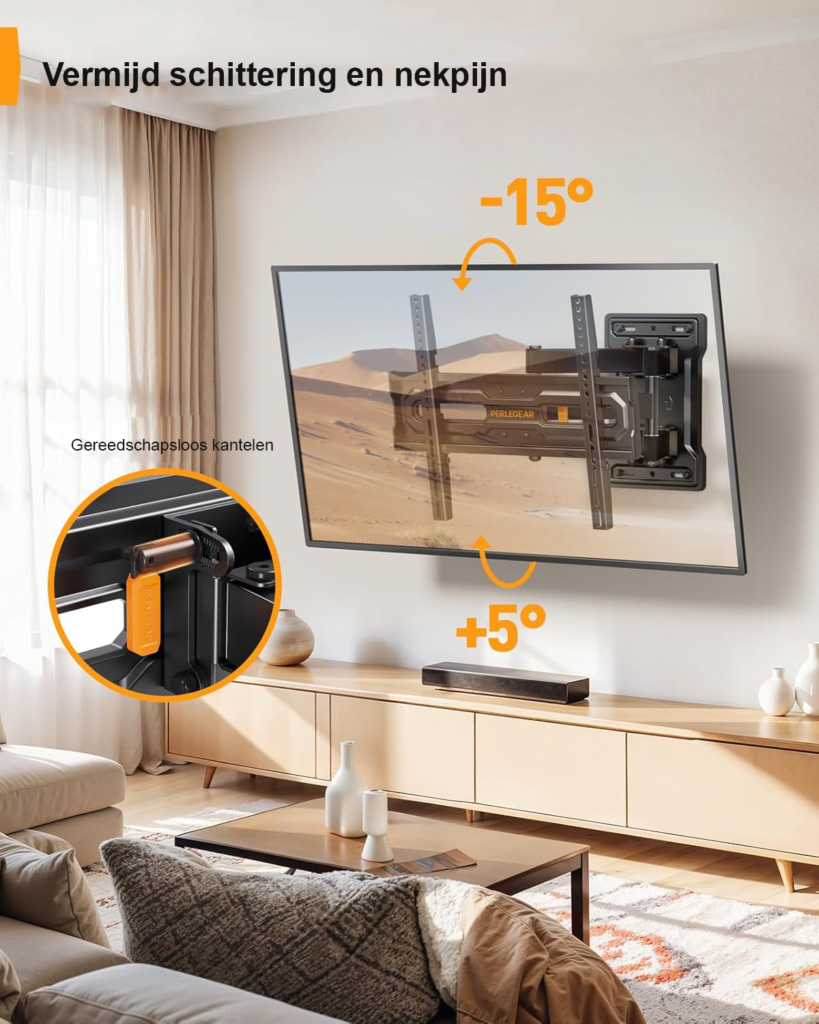 TV wandbeugel voor 23-70 inch tv met kantelbare en zwenkbare muurbeugel tot 50 kg met VESA 400x400mm