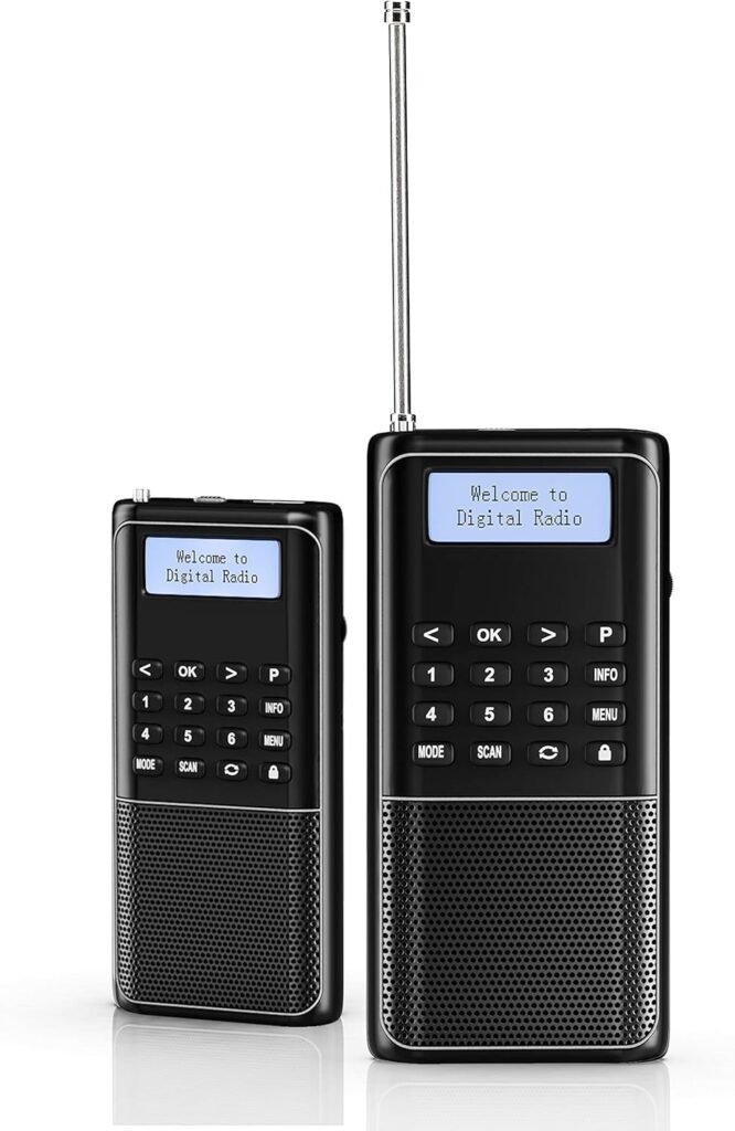 Draagbare DAB+ FM digitale radio met Bluetooth en batterij in zwarte uitvoering voor onderweg en keuken