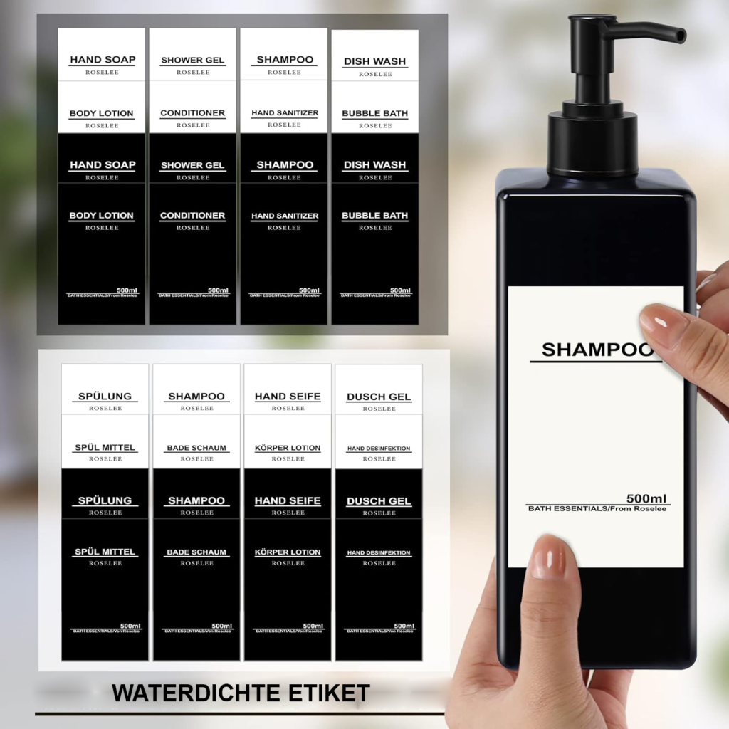 Wandgemonteerde zeepdispenser set 3 stuks 500ml zwart voor keuken en badkamer zonder boren