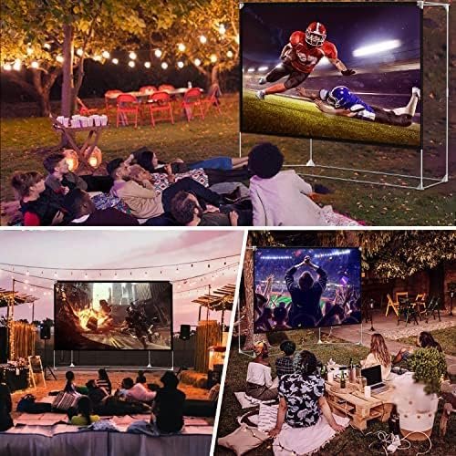 Projectiescherm 150 inch met statief 16:9 HD 4K voor thuisbioscoop, buitengebruik en reizen