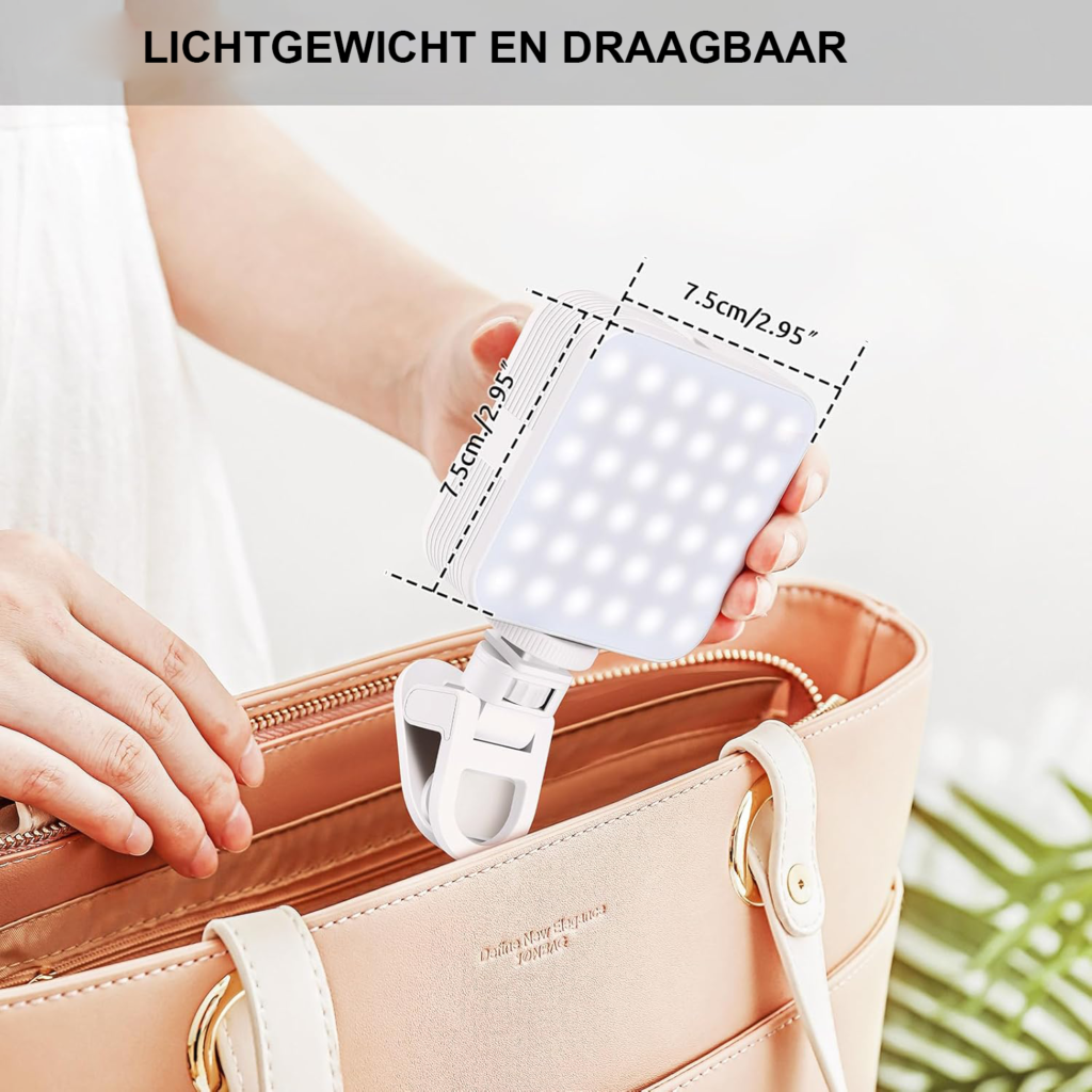 RGB Selfie Telefoonlamp met Clip voor Telefoon, Camera en Laptop - 7 Kleuren LED Lamp met 3 Modi en 10 Helderheidsniveaus