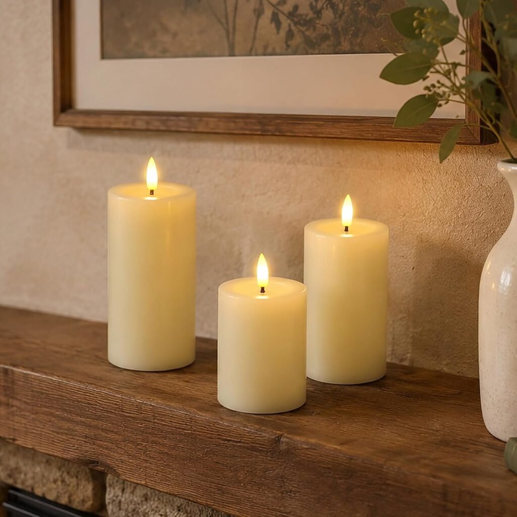 LED kaarsen set met afstandsbediening en flikkerende vlam voor sfeerverlichting binnen, set van 3 stuks