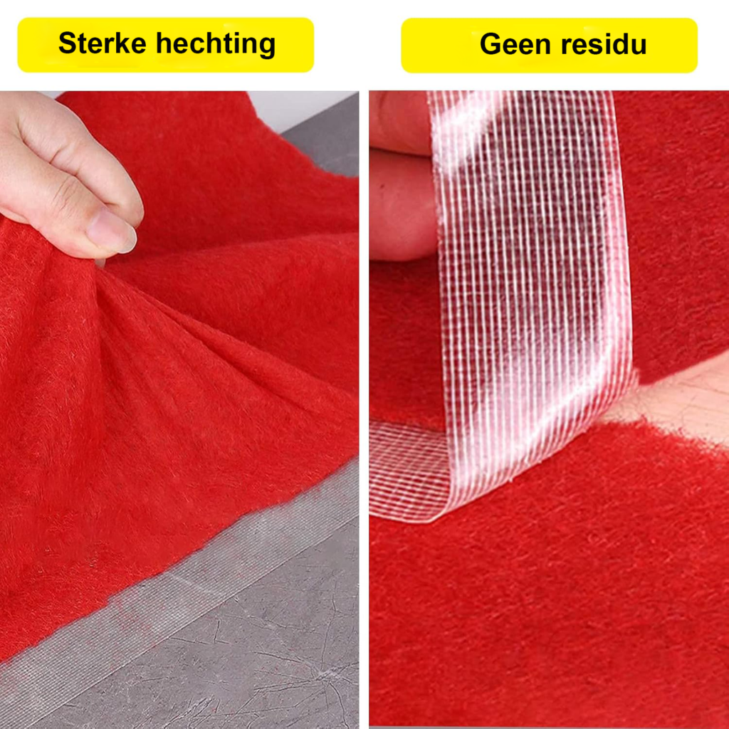 Dubbelzijdige transparante lijmtape voor stof, kleding en vloerbedekking met sterke hechting