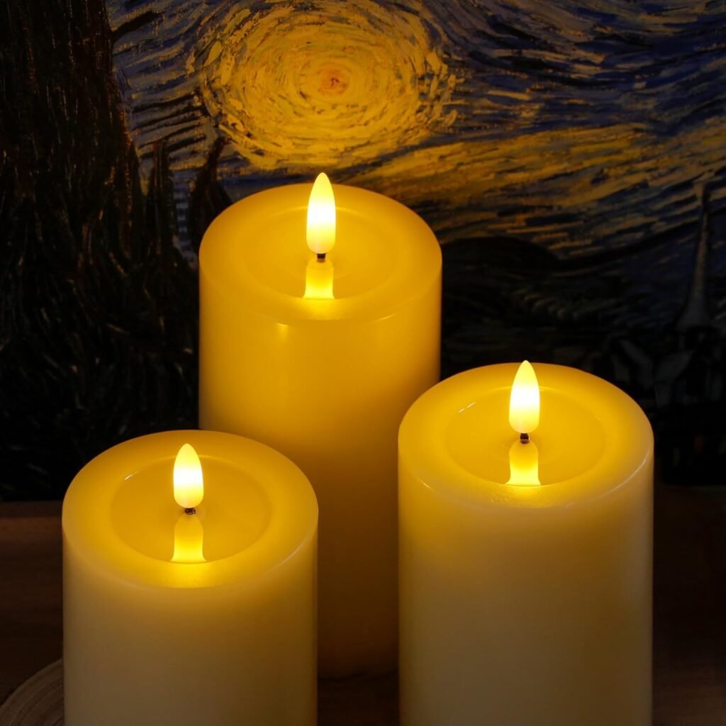 LED kaarsen set met afstandsbediening en flikkerende vlam voor sfeerverlichting binnen, set van 3 stuks