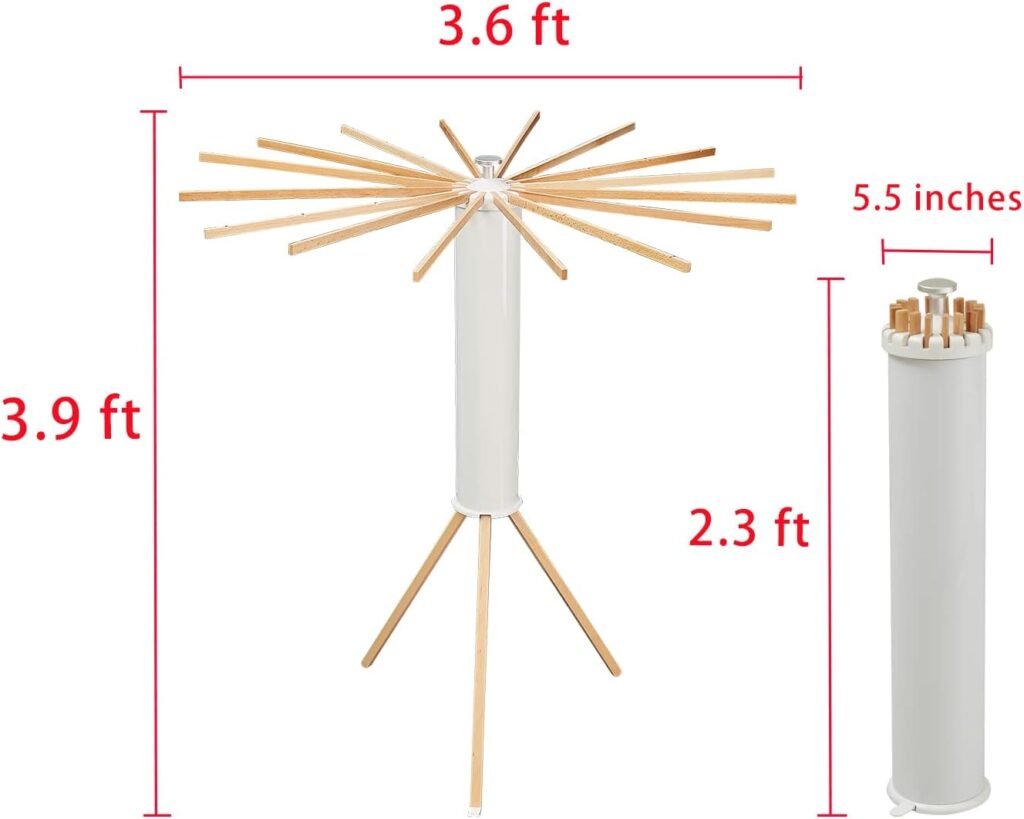 Opvouwbaar tripod droogrek met houten stangen, draagbaar kledingrek voor binnen en buiten gebruik