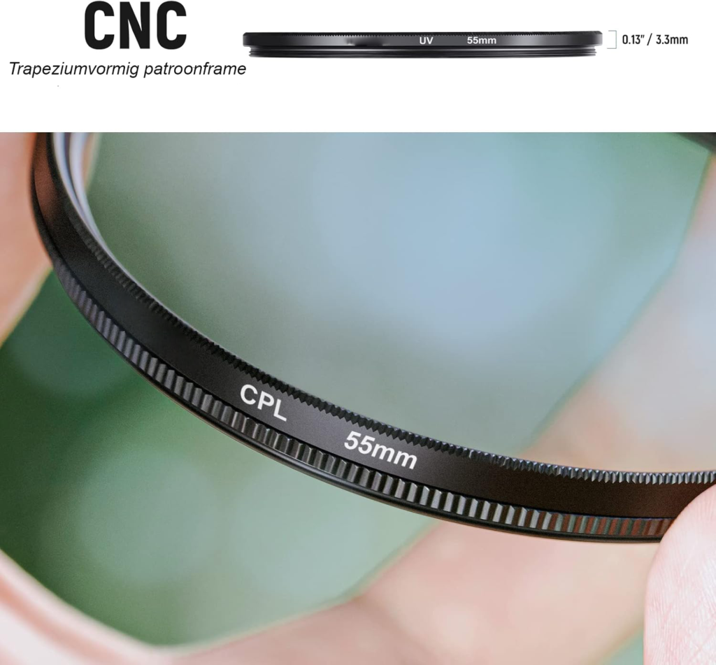 55mm ND filter set ND2 ND4 ND8 UV CPL FLD lensfilters en tulip lenskap camera lens accessoires kit fotografie