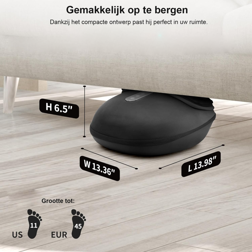 Elektrisch Shiatsu voetmassageapparaat met verwarmingsfunctie en luchtcompressie voor ontspannende voetmassage