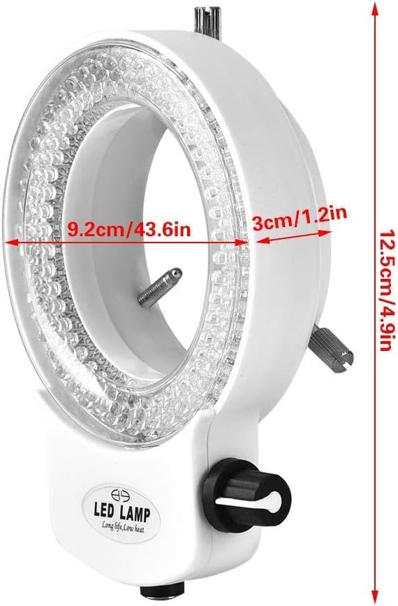 144 LED ringlamp voor microscoop en camera met verstelbare helderheid in wit