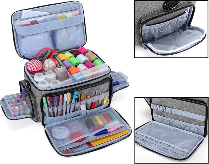 Naaibox met schouderriem voor naaibenodigdheden en draagbare naaidoos organizer