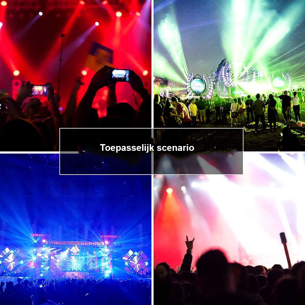 LED stageverlichting set met 4 RGB lampen en afstandsbediening voor feesten en evenementen