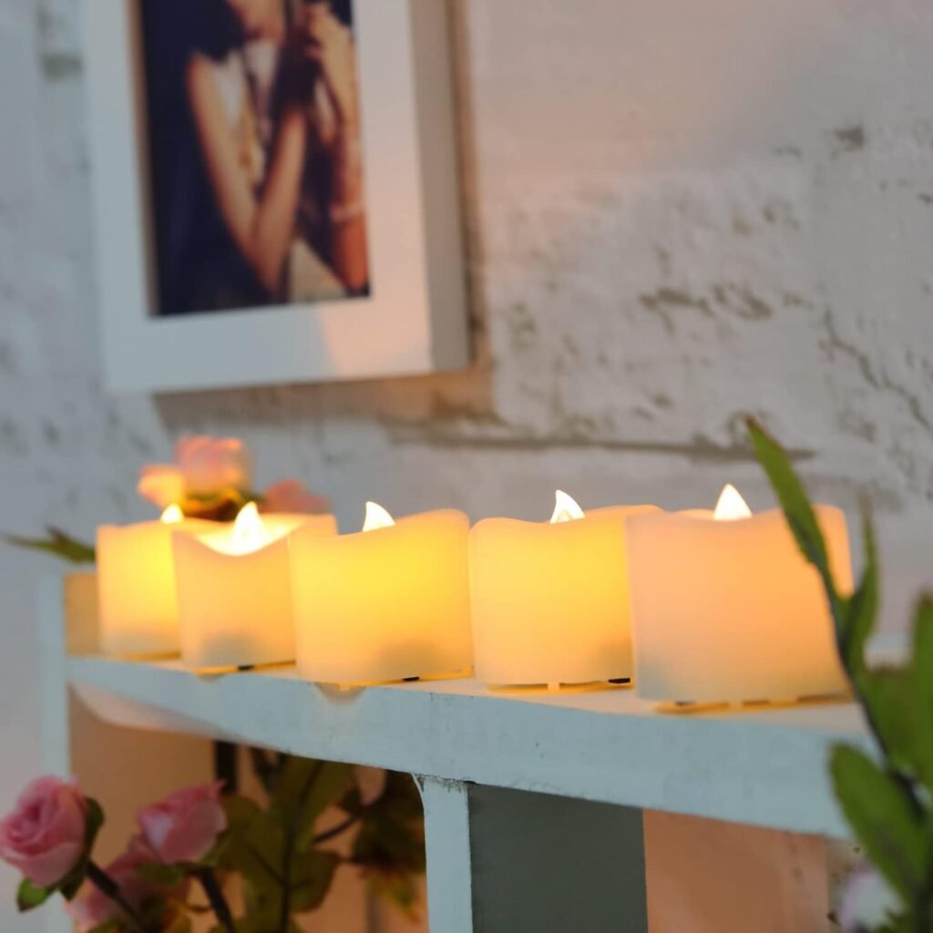 Set van 12 LED waxinelichtjes met afstandsbediening en timerfunctie voor sfeerverlichting binnen en buiten