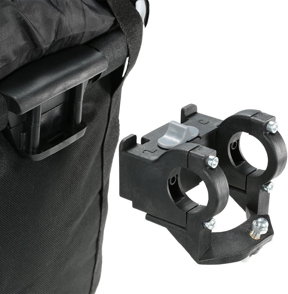 Fietsmand met afneembare canvas tas en aluminium frame voor voorzijde fiets in zwart