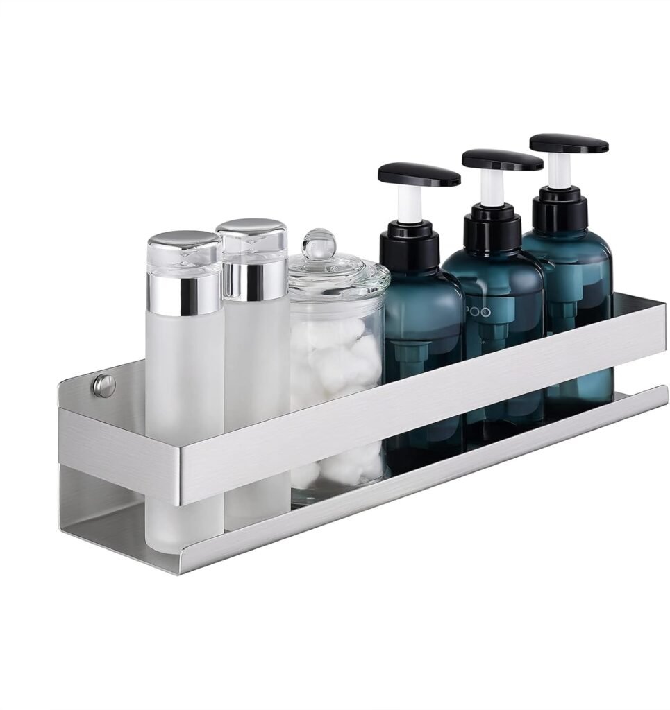 Doucheplank van geborsteld RVS 40 cm voor badkamer met wandmontage