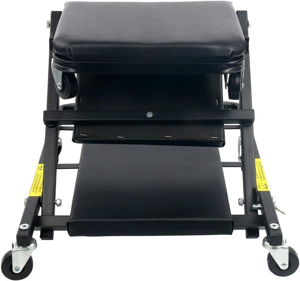 Vouwbare bezoek trolley met zitting en kruk 2-in-1 voor thuis en buiten met draagcapaciteit tot 150 kg