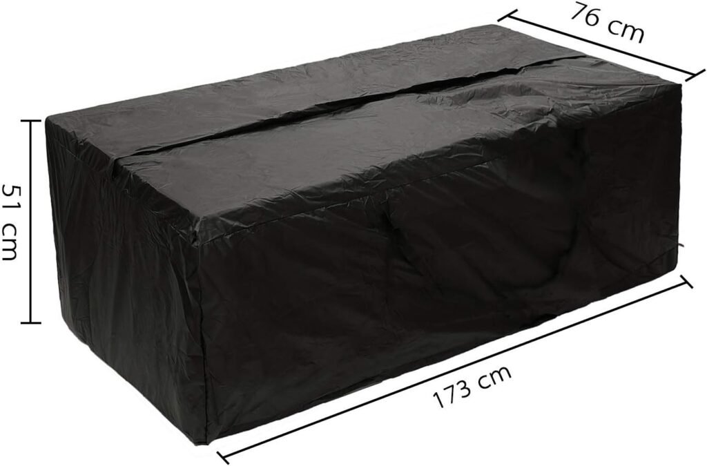 Waterdichte XL opbergtas voor tuinkussens met handvat en rits, beschermhoes voor tuinmeubelkussens 173 x 76 x 51 cm