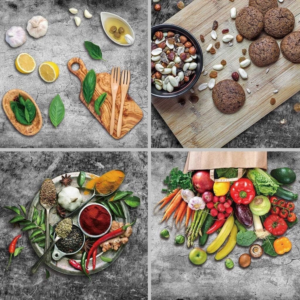 Fotografie achtergrond set 6 stuks 57x88 cm met dubbelzijdige achtergronden voor voedsel, cosmetica, servies en productfotografie