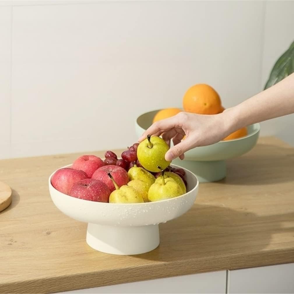 Witte kunststof fruitmand van 26,5 cm voor keuken, eettafel en snacks opslag