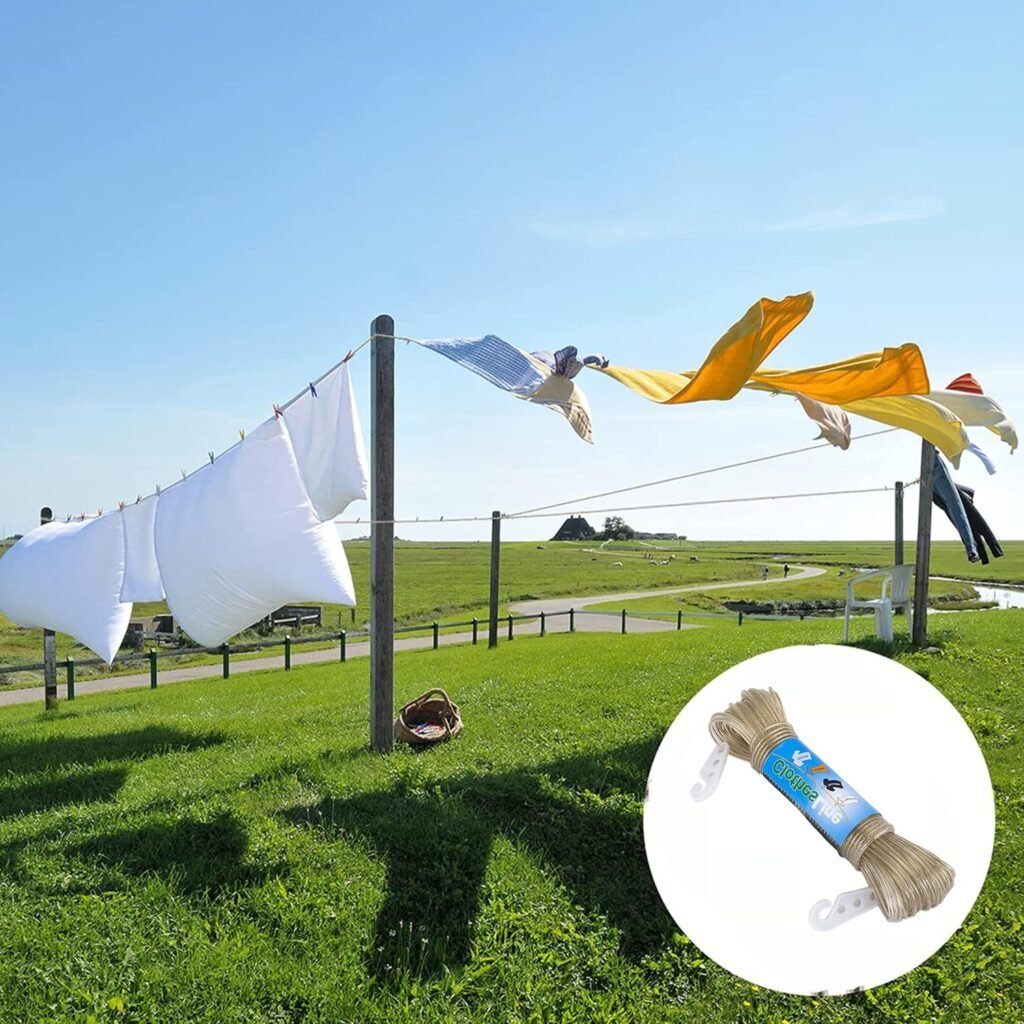Kledinglijn Touw 20 Meter - PVC Gevoerde Waslijn Voor Binnen Buiten En Tuin - Met 2 Spanners - Champagnekleur