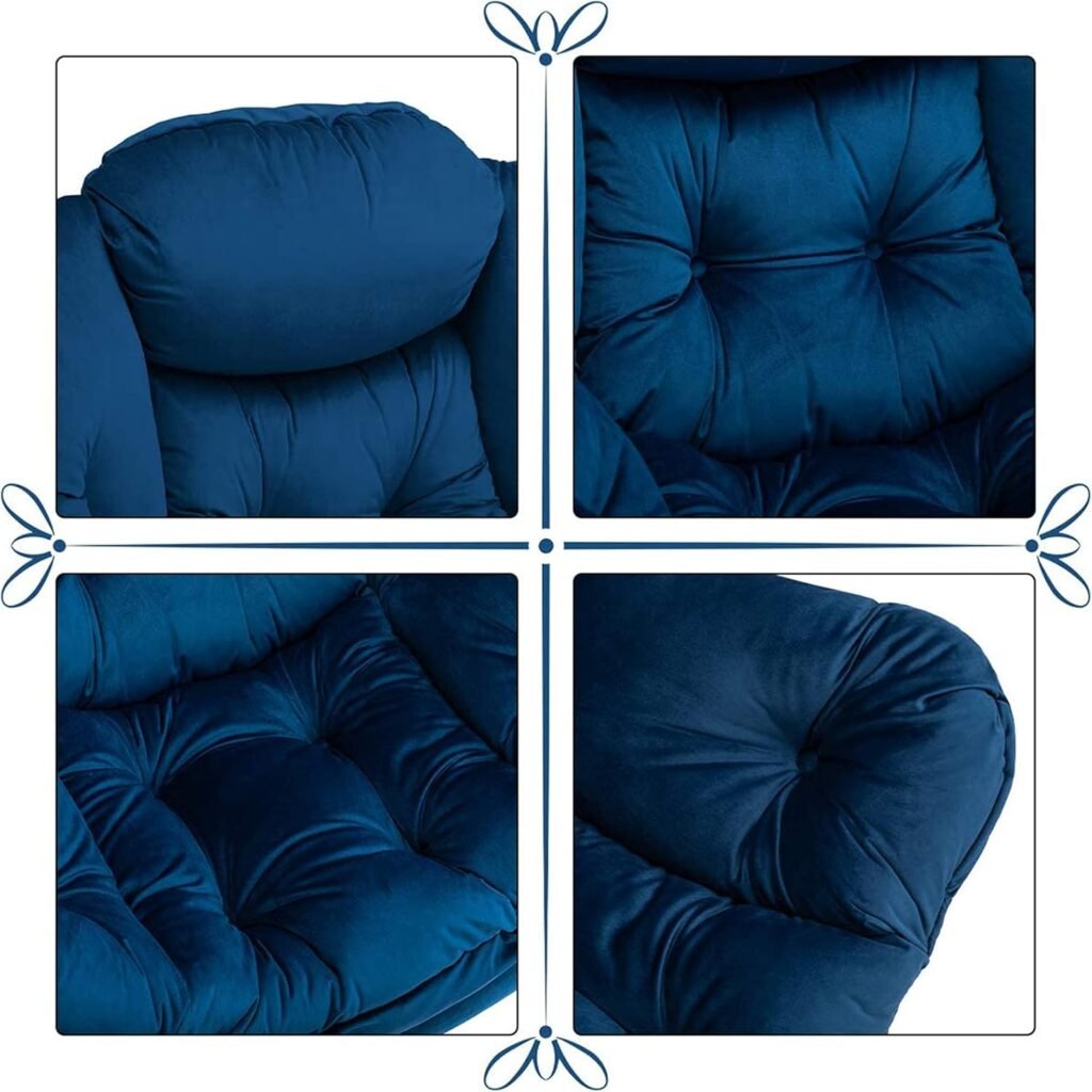Relax fauteuil met armleuningen donkerblauw – lounge stoel met stalen frame voor woonkamer en slaapkamer – comfortabele lees- en ontspanningsstoel