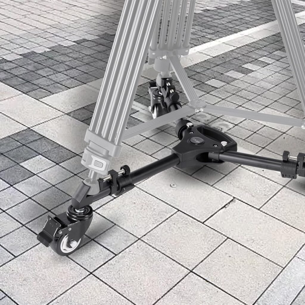 Tripod trolley met 7,5 cm rubberen wielen voor statieven en verlichtingshouders met 30 kg draagvermogen