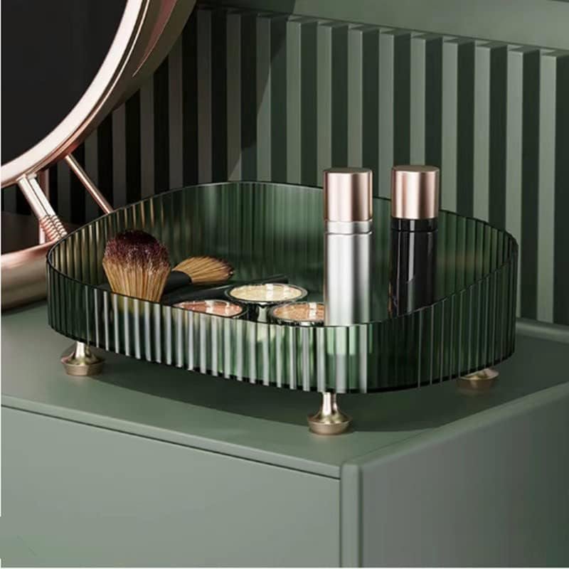 Make-up en parfum organizer groen decoratieve opbergtray voor badkamer en wastafel cosmetica en sieraden opslag tafel en aanrecht organizer