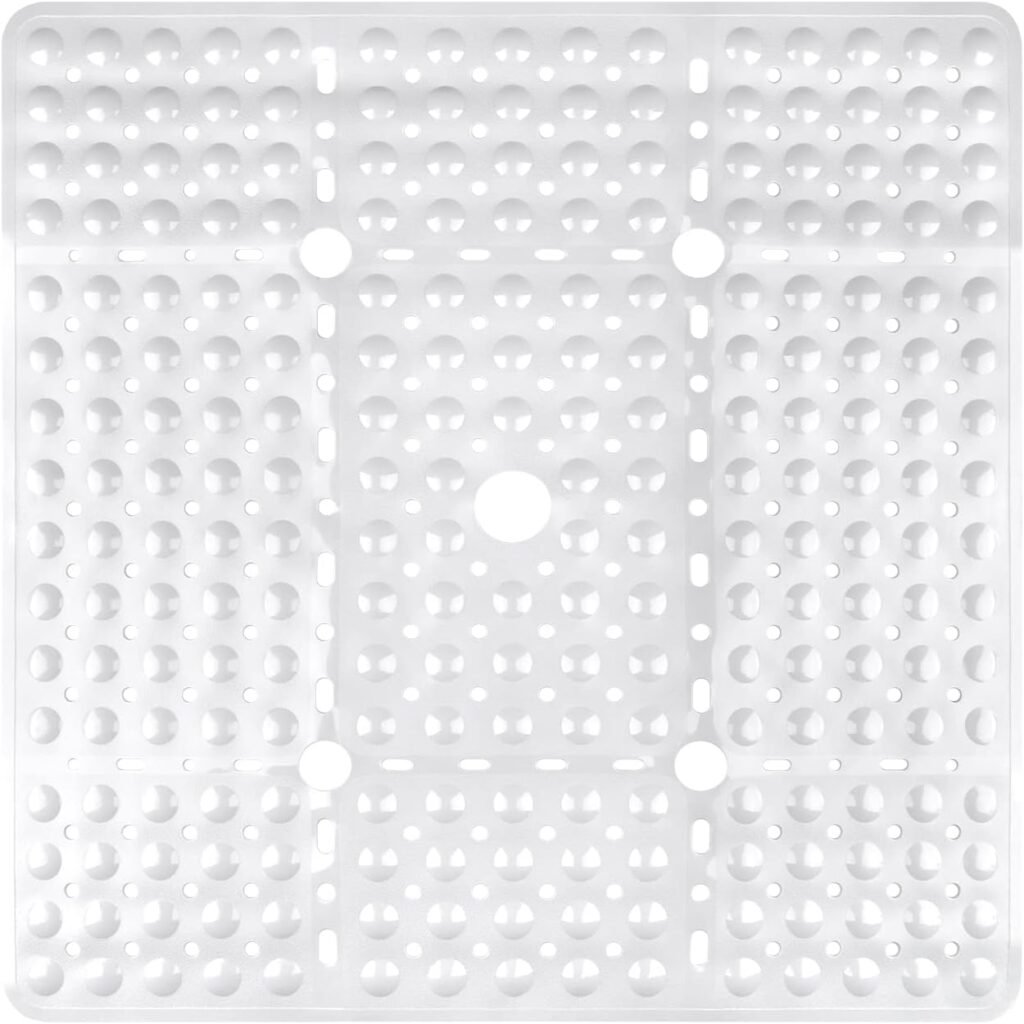 Antislip Douchemat 70x70 cm - Badmat met Zuignappen en Afvoergaten - Schimmelwerende Douchemat voor Veilig Douchen - Vierkant Design
