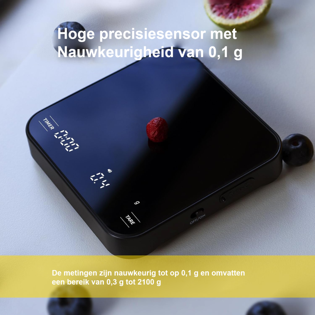 Digitale Koffieweegschaal met Timer - Barista Espresso Weegschaal met Ratio en Flow Mode - 0,1 g Nauwkeurig - Oplaadbaar tot 2 kg