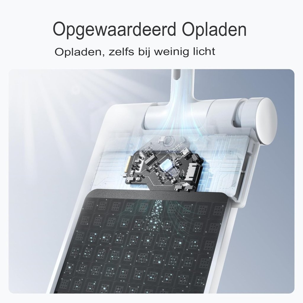Zonnepaneel oplader voor gordijnroede met laaglicht opladen en U-Rail ondersteuning