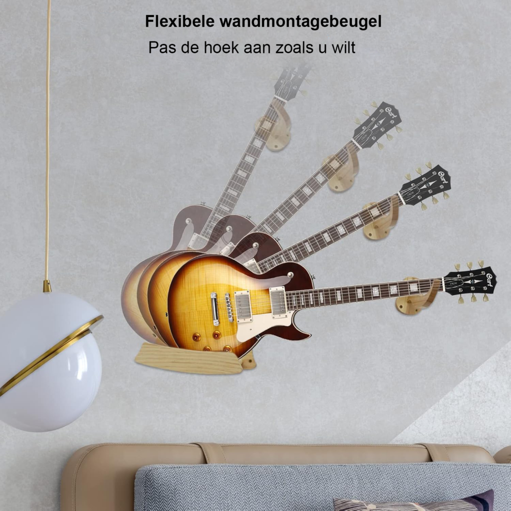Gitaar wandhouder hout universeel voor akoestische gitaar bas banjo mandoline met beschermende houder wandmontage