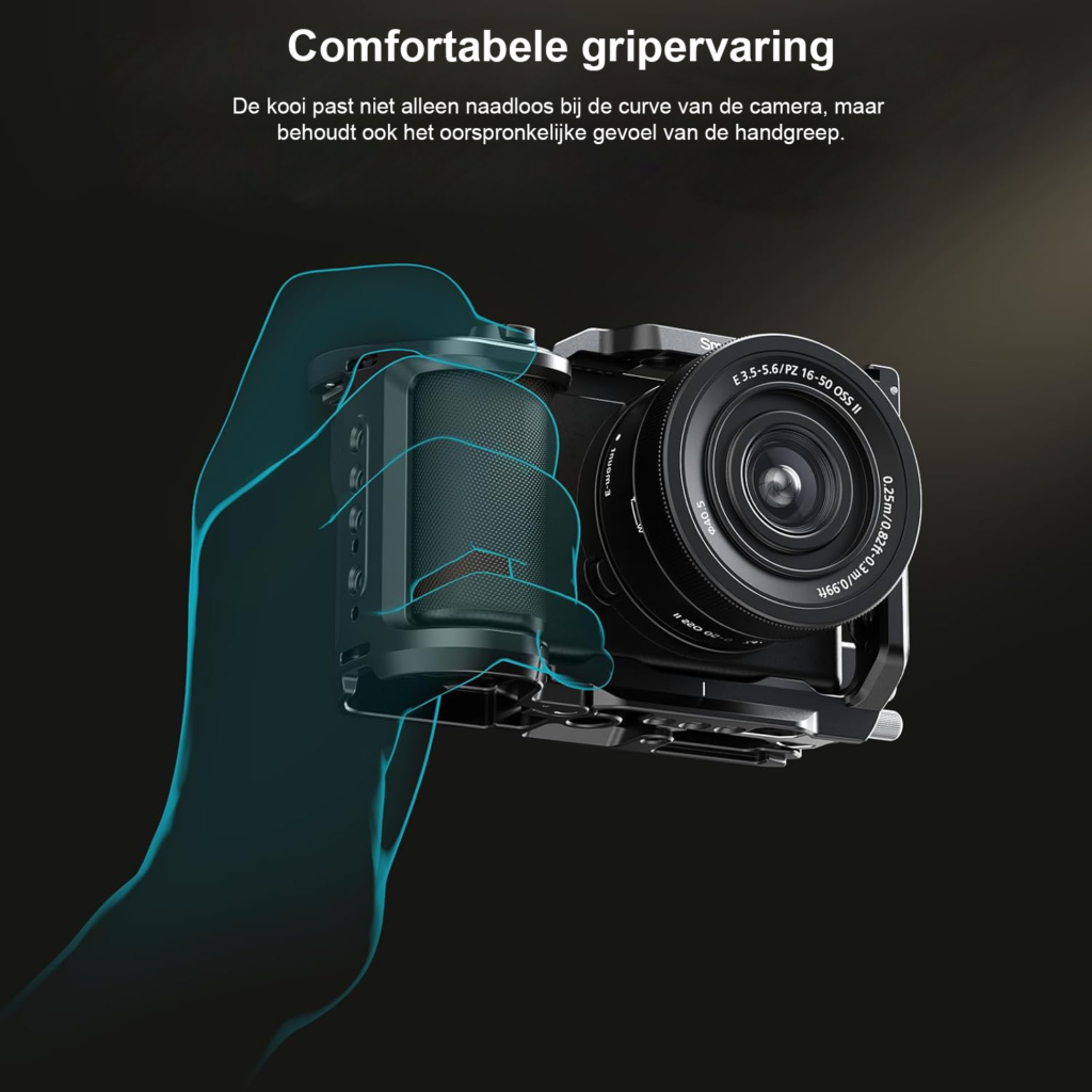 Camera cage kit voor Sony Alpha ZV-E10 II met HDMI kabelklem en quick release plaat