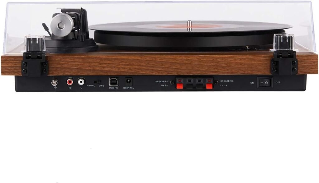 Platenspeler met Bluetooth - Hifi draaitafel met speakers en USB aansluiting - Belt drive met RCA en ingebouwde phono equalizer - 33/45 RPM