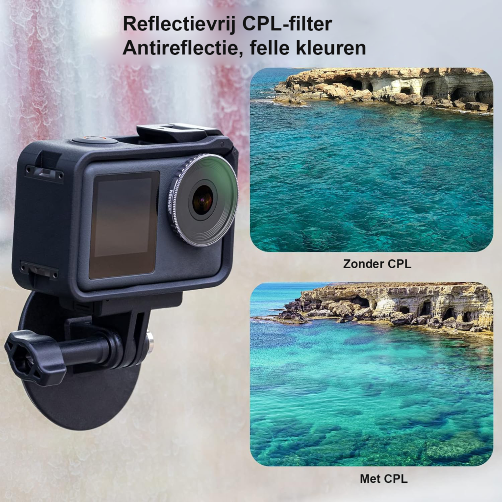 ND/CPL filter set voor DJI Osmo Action 3 met ND filters en aluminium frame, set van 5