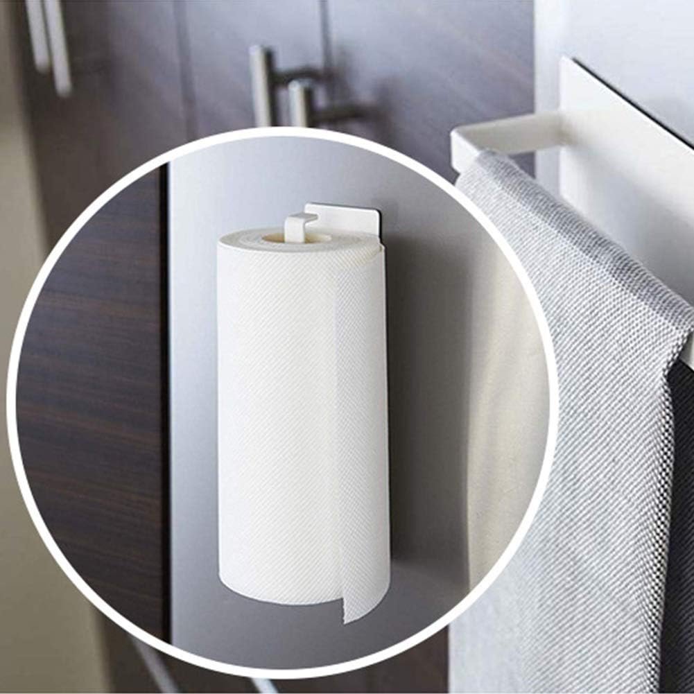 Wandmontage Keukenrolhouder RVS - Magnetische Papierhouder voor Keuken - Handdoekhouder en Tissuehouder - Wit