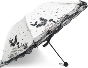 Paraplu UV Parasol voor Dames Lichtgewicht – Opvouwbare Paraplu met Zonbescherming en Regenbescherming – Waterdicht 210T Materiaal – Compact Winddicht Design