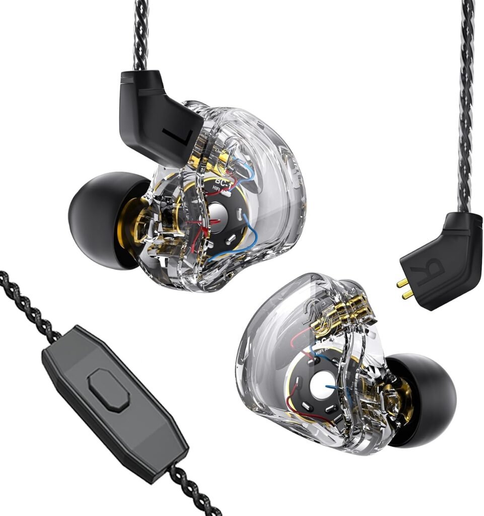 In-Ear oortjes Hybrid HiFi met microfoon en OFC kabel voor muziek en monitoring