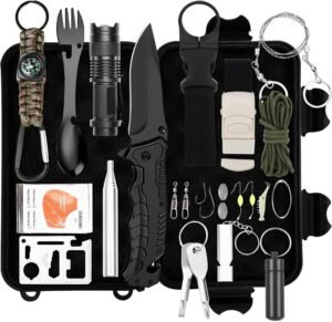 Mini EHBO Kit – Draagbare Eerste Hulp Set – Waterdichte Noodhulptas voor Reizen, Auto en Kamperen – Rode Tas