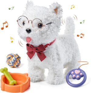 Elektronisch wandelende pluche hond speelgoed voor kinderen – interactieve puppy die loopt blaft staart schudt en praat – peuters 3-6 jaar cadeau jongens en meisjes
