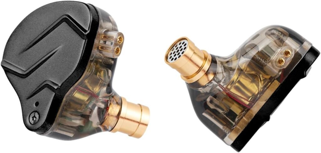In-Ear Monitor oordopjes zwart met bedrade HiFi kabel en zinklegering behuizing